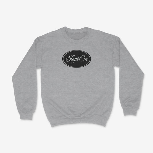 Gray Velvet Embroidered Crewneck